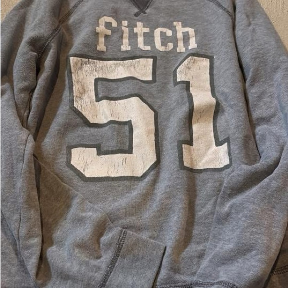 Abercrombie & Fitch Gray Crewneck Sweatshirt with White '51' Graphic
